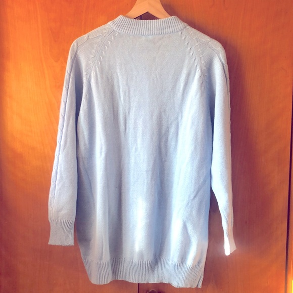 Vintage Sweater Light Blue Button-down Cardigan Large - Picture 2 of 4